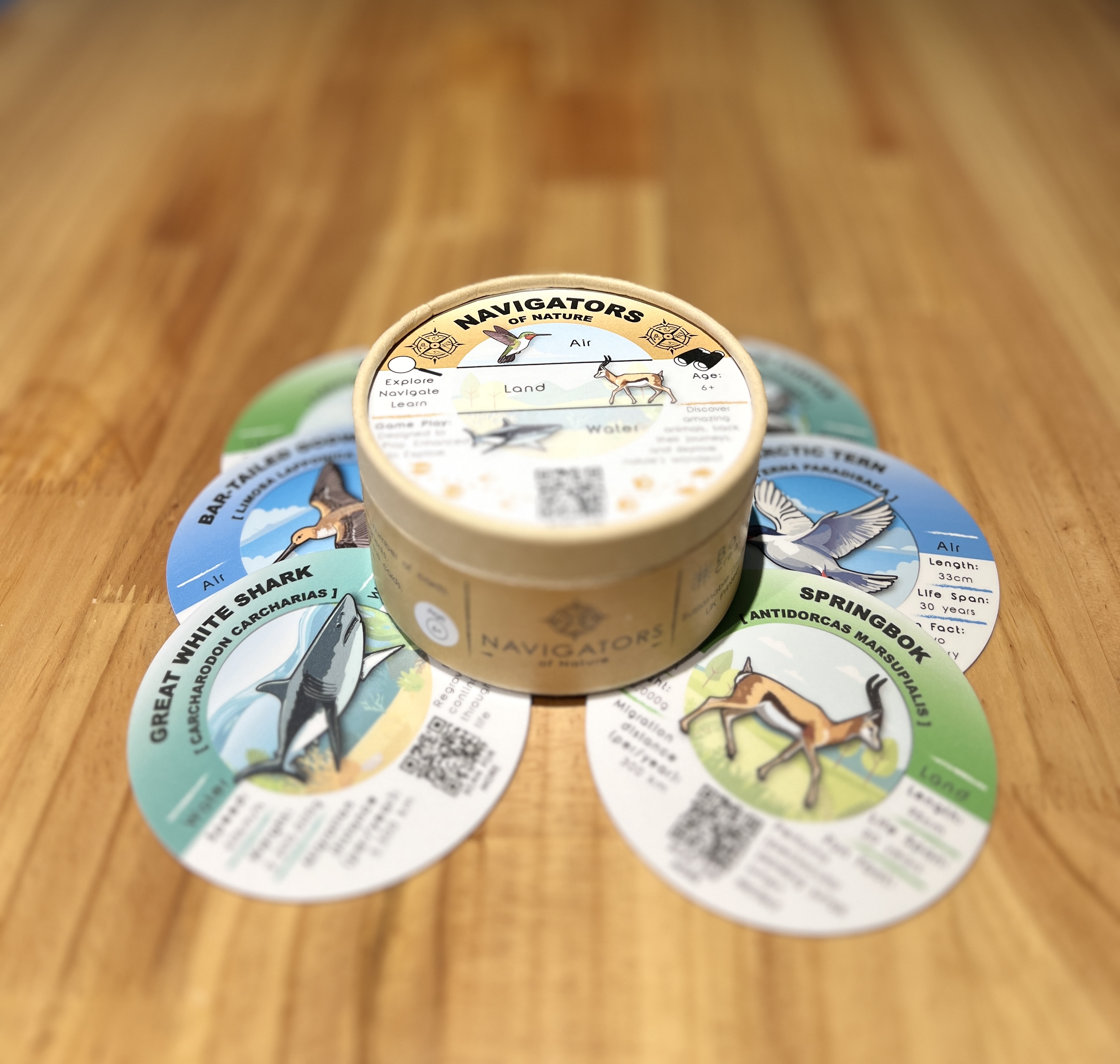 Navigators of Nature game cards and packaging by Bonza Creations.